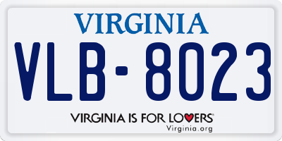 VA license plate VLB8023