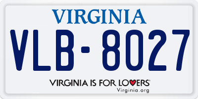 VA license plate VLB8027