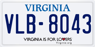 VA license plate VLB8043