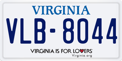 VA license plate VLB8044