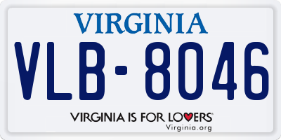 VA license plate VLB8046
