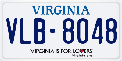 VA license plate VLB8048