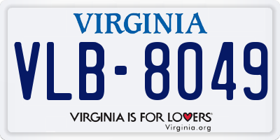 VA license plate VLB8049
