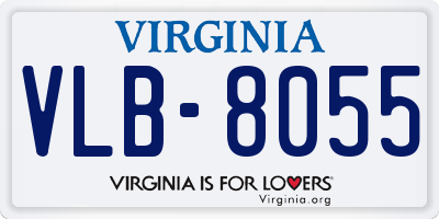 VA license plate VLB8055