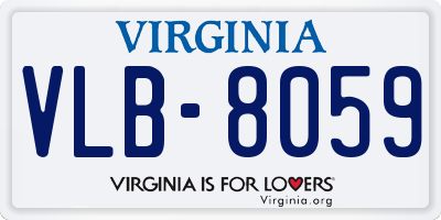 VA license plate VLB8059