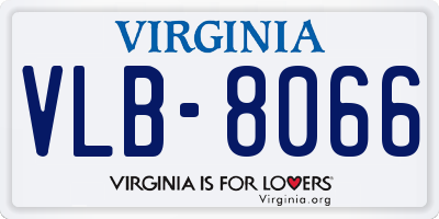 VA license plate VLB8066