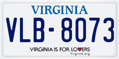 VA license plate VLB8073