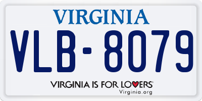 VA license plate VLB8079