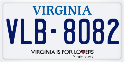 VA license plate VLB8082