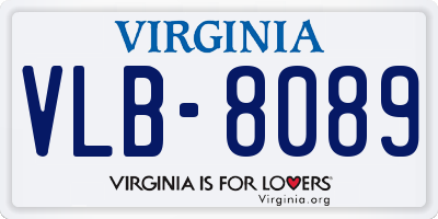 VA license plate VLB8089
