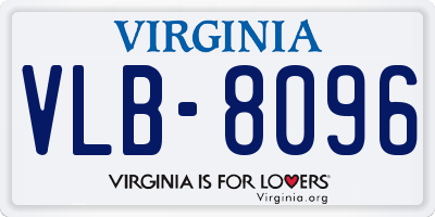 VA license plate VLB8096