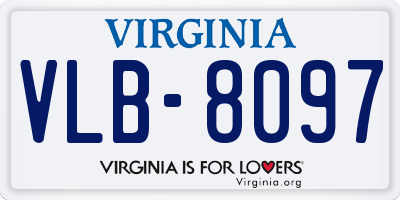 VA license plate VLB8097