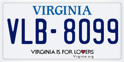 VA license plate VLB8099