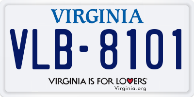 VA license plate VLB8101