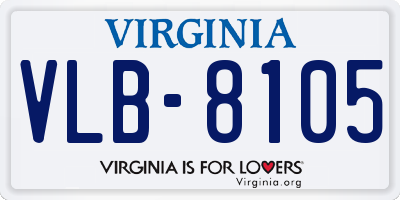 VA license plate VLB8105