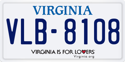 VA license plate VLB8108