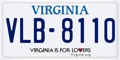 VA license plate VLB8110