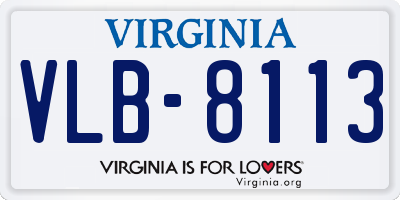 VA license plate VLB8113