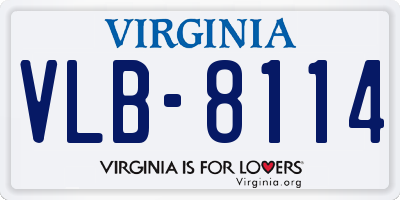 VA license plate VLB8114