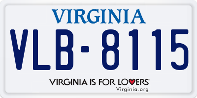 VA license plate VLB8115