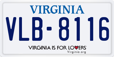 VA license plate VLB8116