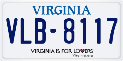 VA license plate VLB8117