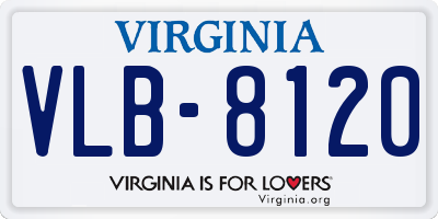 VA license plate VLB8120