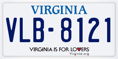 VA license plate VLB8121