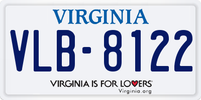 VA license plate VLB8122
