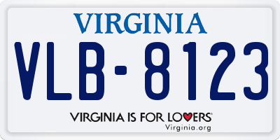 VA license plate VLB8123