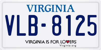 VA license plate VLB8125