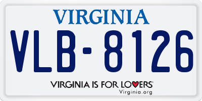 VA license plate VLB8126