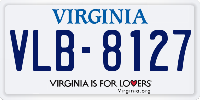 VA license plate VLB8127