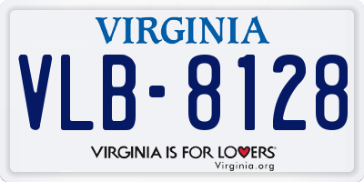 VA license plate VLB8128