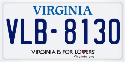VA license plate VLB8130