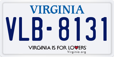 VA license plate VLB8131