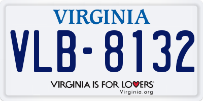 VA license plate VLB8132