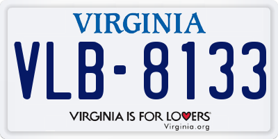VA license plate VLB8133