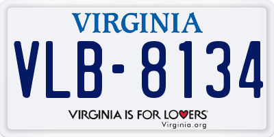 VA license plate VLB8134