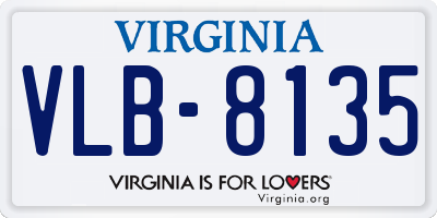 VA license plate VLB8135