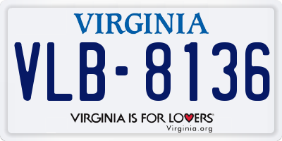 VA license plate VLB8136