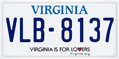 VA license plate VLB8137