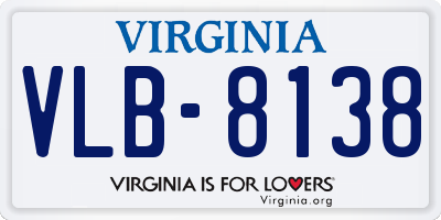 VA license plate VLB8138