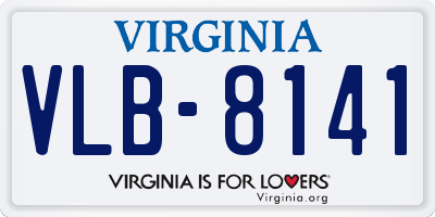VA license plate VLB8141
