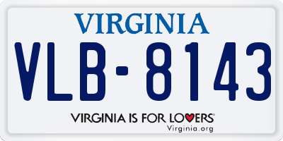 VA license plate VLB8143