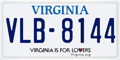 VA license plate VLB8144