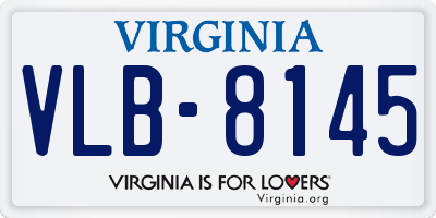 VA license plate VLB8145