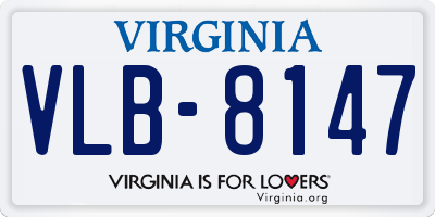 VA license plate VLB8147
