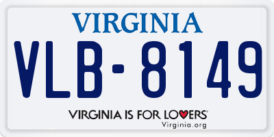 VA license plate VLB8149