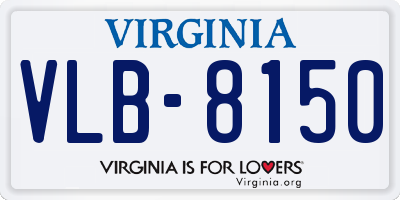 VA license plate VLB8150